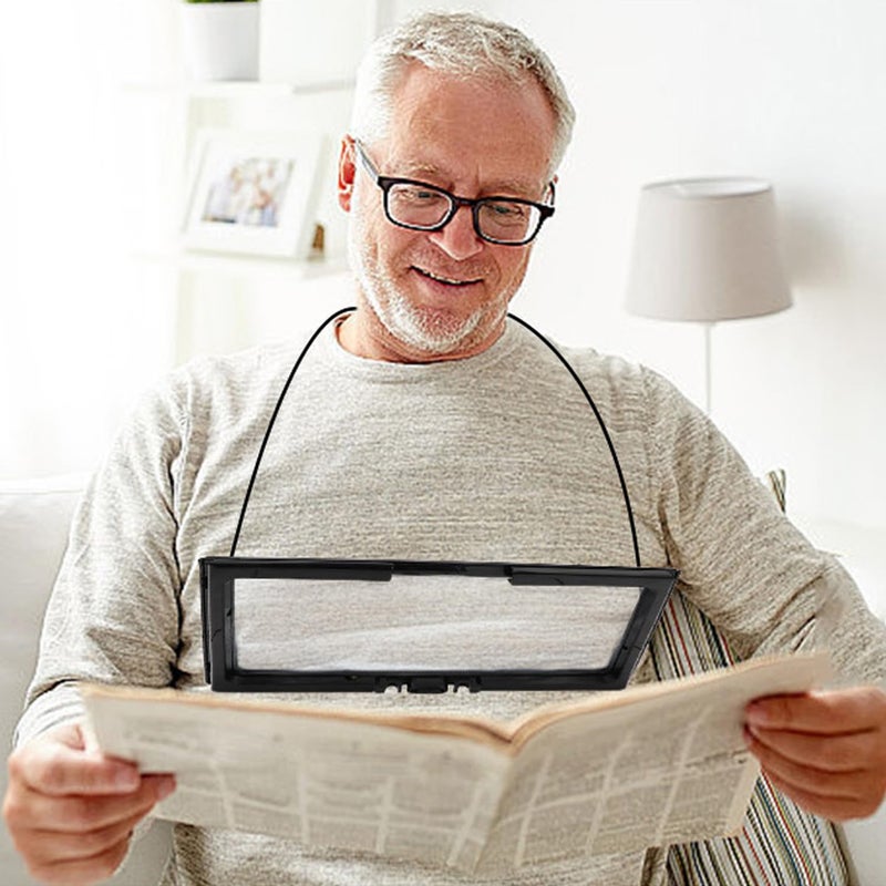 Rongon 3X Hands-Free A4 Full Page Magnifiers Large LED Magnifying Glass with Stand Ideal for Reading Small Prints Crafting Low Vision & Seniors - Image 1